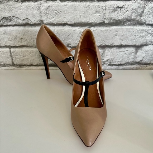 Coach Fulton Mink Grey and Black Heels (Size 6.5/7) - Picture 1 of 9